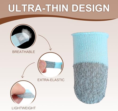 PATIKIL Controller Finger Thumb Sleeve, 40 Pack Mobile Gaming Finger Sleeve Silver Fiber Tip Gloves Anti-Sweat Breathable for Game Phone Touchscreen Devices, Blue - Image 3
