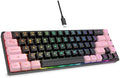GEODMAER 65% Gaming Keyboard, LED Backlit, Ultra-Compact Anti-Ghosting No-Conflict 68 Keys Membrane Gaming Wired Keyboard for PC Laptop Windows Gamer(Black-Pink) by GEODMAER