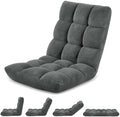 Murago Floor Chair with Back Support, 14 Adjustable Position, Dark Grey | Japanese Meditation Folding Floor Seating, Gaming Chair Recliner with Comfy Cushion, for Adults, Living Room by Murago
