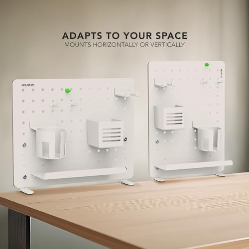Mount-It! Clamp-On Desk Pegboard Organizer, White - Image 5