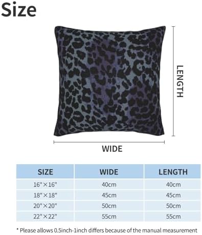 Cheetah Print Pillowcase Set of 2 Black Leopard Animal Texture Throw Pillow Covers Shells for Couch Office Bedroom Home Decoration, 22"X22" - Image 2