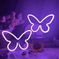 2 PCS Butterfly Neon Signs Purple Butterfly LED Neon Light for Bedroom by Bernicekelly