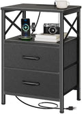 Huuger Night Stand with Charger Station, USB-C Port, End Table by Huuger