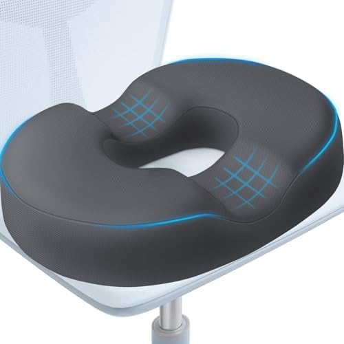 BlissTrends Donut Pillow Seat Cushion, Memory Foam Lifting Cushions | Donut Chair Cushions for Postpartum Pregnancy&Hemorrhoids,Tailbone Pain Relief Cushion for Office&Home Chairs(XX-Large, Gray) by BlissTrends