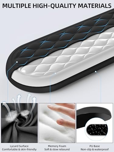 Ergonomic Wrist Rest, Full-Size Keyboard & Mouse Wrist Support Pad, Black | Slow Rebound, Soft Memory Foam, Computer Keyboard & Mouse Palm Rest, Pain Relief, Comfort for Office, Gaming, Study, Typing - Image 3