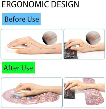 Keyboard Wrist Rest and Mouse Pad Wrist Support Set with Coasters,Stay Positive Work Hard and Make It Happen Inspirational Quote Wrist Mouse Pad with Non-Slip PU Base for Computer Laptop Home Office - Image 3