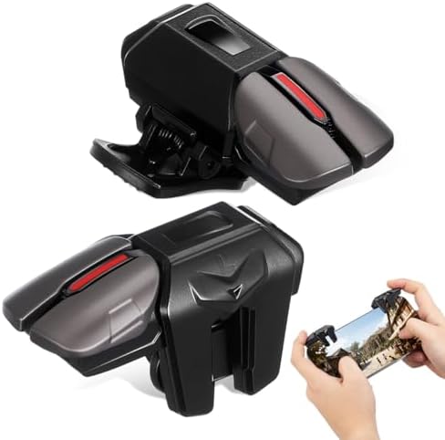 Gadpiparty Mobile Gaming Triggers 1 Pair Mobile Phone Game Controllers with 3 Pairs Finger Sleeves High-Sensitivity Clip-on Buttons for Most Smartphones Stable Anti-Slip Grip by Gadpiparty