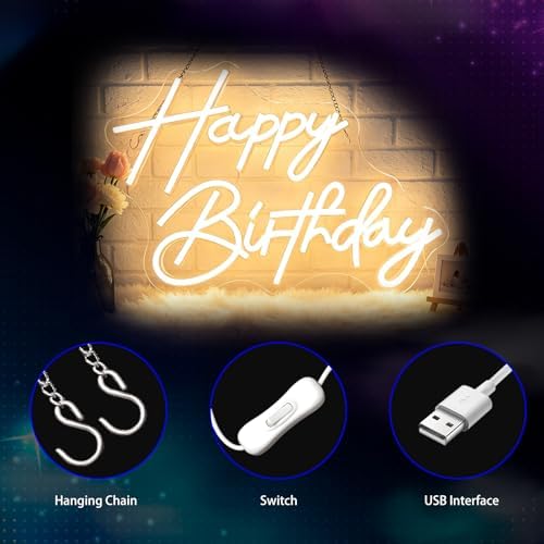 Neon Sign, Birthday Neon Signs for Wall Decor LED Signs Neon Light - Image 5