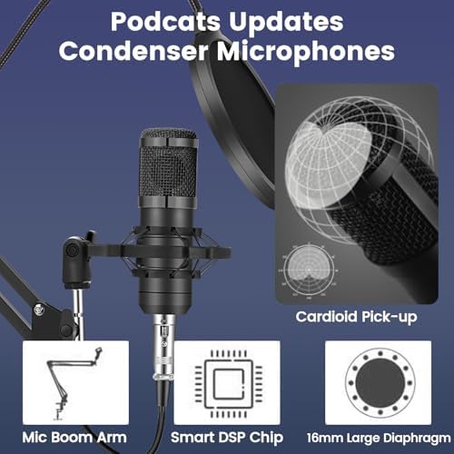 Brvomussy Podcast Equipment Bundle for 2, Audio Interface with Voice Changer Condenser Microphones for Gamer, All-in-One Audio Mixer Perfect for Live Streaming, Singing, YouTube, Gaming - Image 4
