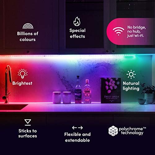 LIFX Supercolor Smart LED Strip Lights 6.6ft (80 inch Kit), Color Changing Multizone RGB + Tunable White, 16 Color Zones, Apple HomeKit, Alexa & Google Home, Music Sync, Dimmable - Image 2