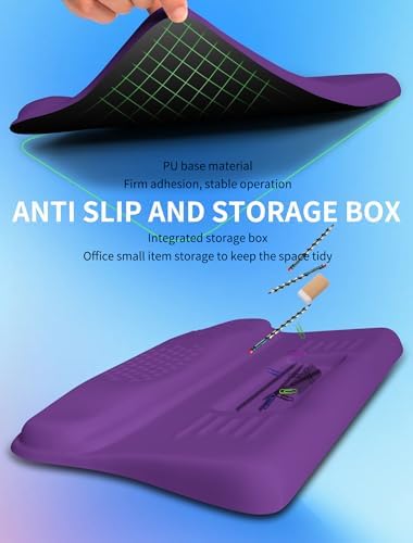 Ergonomic Wave Wrist Rest with Keyboard Stand, Cushioned Palm Rest, Comfortable Integrated Memory Foam for Natural Typing and Relieve Wrist Pain, Rich Purple - Image 5