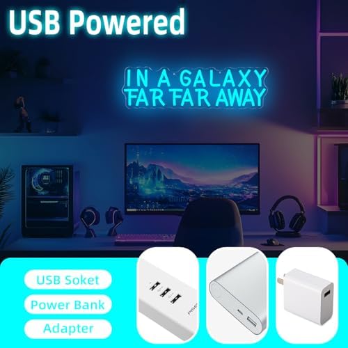 In A Galaxy Neon Sign Star Movie LED Sign for Game Room Bedroom Adjustable in A Long Time Ago A Galaxy Far Far Away Neon Wall Art for Fans Christmas Holiday Gifts - Image 5