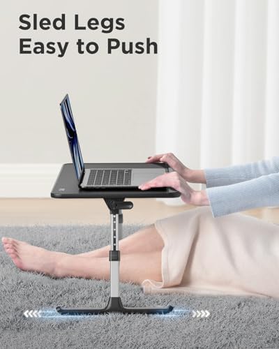 SAIJI Non-Slip Leather Laptop Bed Tray Table,Lap Desk with Laptop Stopper - Image 5