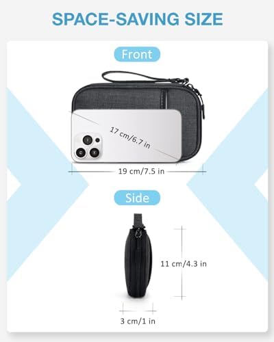 BAGSMART Electronics Travel Organizer for Cords Chargers Phones, Black - Image 3