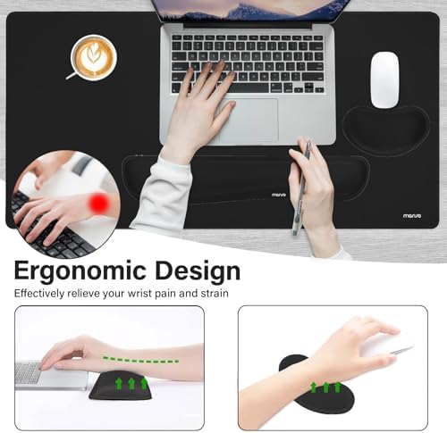 MOSISO Keyboard Mouse Pad Set, Gaming Mouse Pad&Keyboard Wrist Rest - Image 3