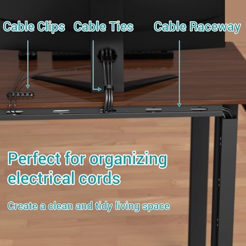 Cable Raceway - Magnetic Cable Management Under Desk with Upgraded Aesthetic Large Hole, Cord Organizer Kit for Hiding Computer, Gaming Desk, Network, Power Cord, TV - 8PCS 8x15.7in Black - Image 4
