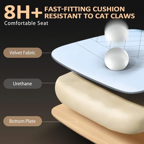 GTPLAYER Gaming Chair with Footrest, Big and Tall Game Chair High Back Computer Office Chair with Lumbar Support for Adults, Ergonomic Swivel Games Chair with Cushion Gaming, Fabric Light Blue - Image 3