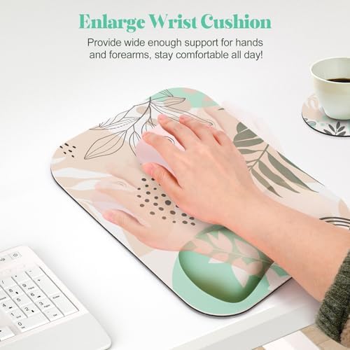 Gimars Large Smooth Superfine Fibre Memory Foam Ergonomic Mouse Pad Wrist Rest Support Mousepad with Nonslip Base for Laptop, Computer, Gaming & Office,Free Coaster Include-Morandi Beige - Image 6