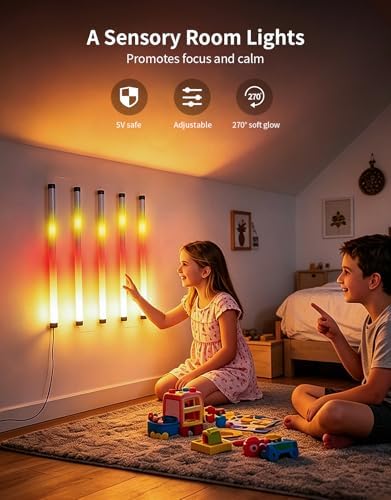 Led Light Bar with Music Sync, 5-Pack RGB+IC Ambient Lights, USB Powered App-Controlled Lighting for Music Studios, Sensory Spaces, Bedrooms, Gaming Setups - Image 5