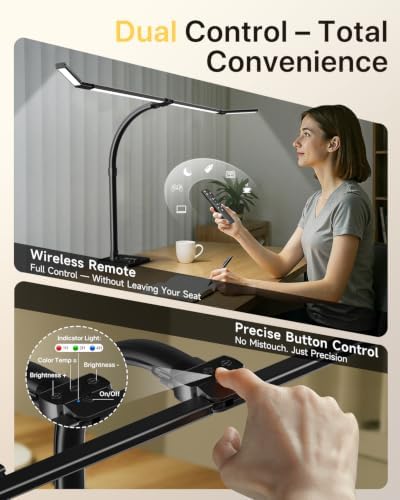 ONEMIX LED Desk Lamp with Base, 42-Inch 4-Panel Light for Dual Monitors - Image 6