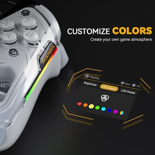 ManbaOne Interactive Screen Wireless Gaming Controller for PC/Switch/Switch 2/iOS/Android,Hall Effect Stick & Trigger,RGB Lighting,Remappable Buttons,1800mAh with Charging Dock (White) - Image 6