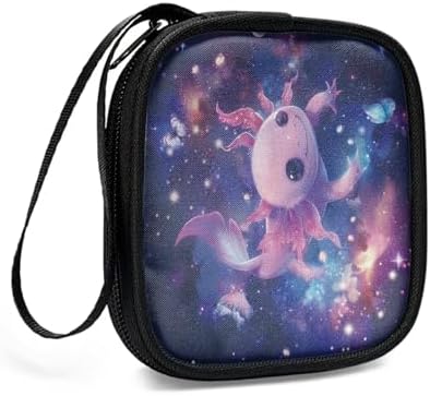 Starry Night Axolotl Lightweight Headphone Storage Bag, Portable Headset Carrying Pouch Headphone Case Bag Soft Travel Pouch for Ear Headphones/Neckband Earbuds - Image 3
