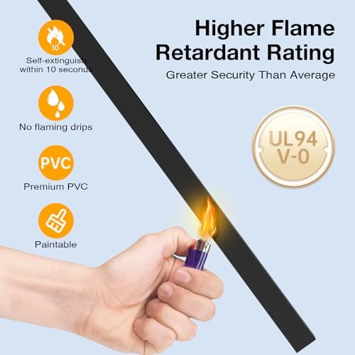Delamu 157in Cord Covers for Wires on Wall, Cord Hider for 1 Cord, Paintable Cable Hider, Cable Management Wire Covers for Cords,W0.55 H0.4in, Black - Image 3