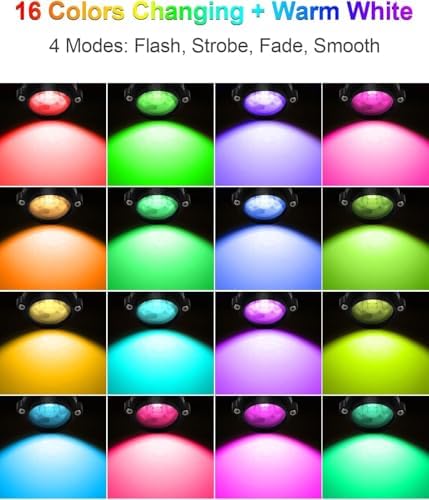 ZUCKEO LED Spot Lights Indoor RGB Up Lights with Remote, 120V 10W Uplighting Indoor Spotlight Plug in, 4.92FT Code Accent Flood Light Color Changing Landscape Lighting for Christmas Halloween(4Pack) - Image 3