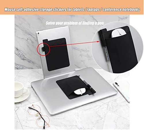 RIVEENY Pocket Pouch for Laptop with Reusable Adhesive,Pouch Holder for Computer Accessories,Self-Adhesive Mouse Headset Storage Bag for Portable External USB Cable,Apple Magic Mouse - Image 3