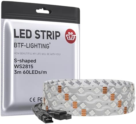 BTF-LIGHTING WS2815 S-Flex Design,9.8ft,180 LEDs Total,8mm Width 12VDC by BTF-LIGHTING