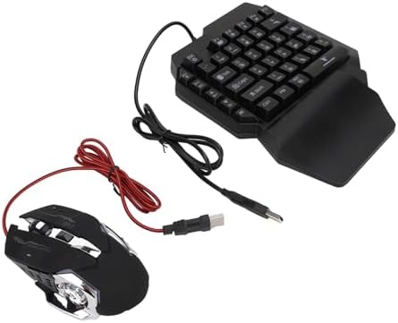 One Hand RGB Gaming Keyboard and Mouse Combo, Half Hand Gaming Keyboard Set, 4 in 1 Mobile Gaming Keyboard Set with Mouse Converter, Adjustable Phone Stand for PC - Image 3