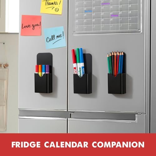 BEYGORM Magnetic Pen Holder for Refrigerator, Pencil Cup Organizer (Black) - Image 5