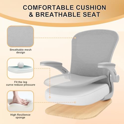 Synorla Office Chair|Ergonomic Desk Chairs 330LBS Capacity | Flip-up Armrests,Mesh Computer Chair,High Back,Comfy Work,Adjustable Lumbar Support - Image 5