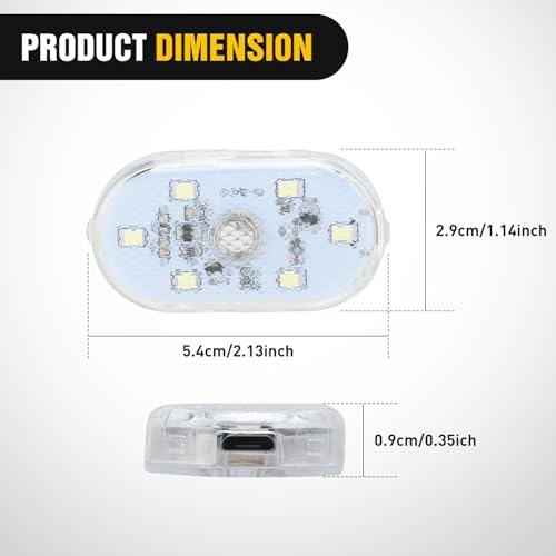 Nilight 2 PCS White Color Wireless Magnetic LED Interior Lights - Image 2