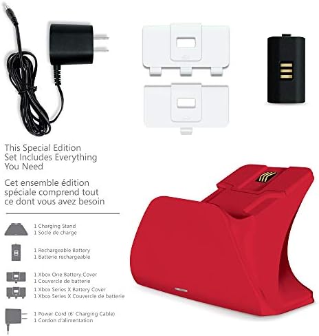 Controller Gear Pulse Red Universal Xbox Pro Charging Stand with 1100 Mah Rechargeable Battery, Charging Station for Xbox Series X|S and Xbox One - Image 5