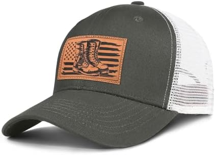 Hat for Men Women, Baseball Cap Gifts for Men Women, Adjustable Cotton Leather Patch Trucker Baseball Cap - Image 2