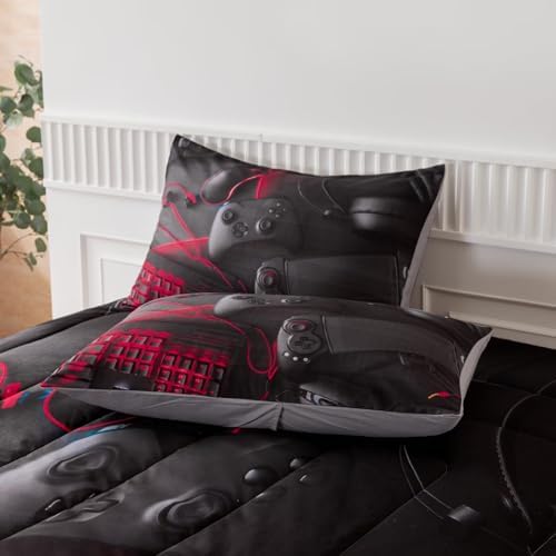 Gaming Comforter for Boys Teens,Game Bedding Sets Queen,Kids Gamer Comforter Set,Video Game Bedroom Bed Set Controller Duvet All Season 3 Piece - Image 7