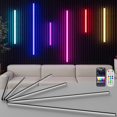 Smart RGB Slat Wall Lights 6PCS WiFi Wall Panel Lights with Alexa by PeaceCozinessComfortable