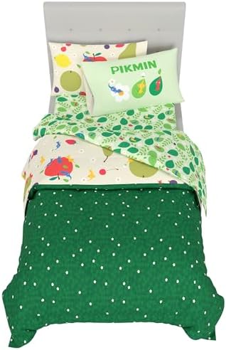 Nintendo Pikmin Game Kids Bedding Set, Twin Size 5 Piece Comforter and Sheet Set with Sham, (Officially Licensed Product) by Franco - Image 2