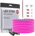 BTF-LIGHTING UL Listed Purple Color 5mm Width FCOB COB LED Strip Light by BTF-LIGHTING