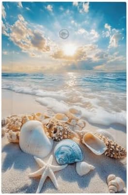 Decorative Light Switch Cover Plate Beach Starfish Seashell 1 Gang No Device Single Blank Outlet Covers Wall Plate Summer Sea Ocean Switchplate Covers Dimmer Faceplate for Bedroom Decor by JOOJIAO