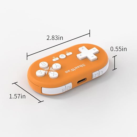 ShanWan Bluetooth Gamepad Keychain Sized Mini Controller for Switch 2, Windows, Android, iOS & PS4(Orange -yellow) - Image 2