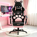 Vigosit Cat Ears Gaming Chair with 310lbs Capacity - PU Leather Ergonomic Reclining Office Chair, Adjustable Lumbar Support, 360° Swivel for Gamers Adults Kids, Black with Pink Accents by VIGOSIT