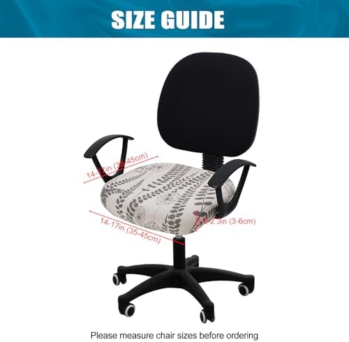 Smiry Stretch Printed Office Computer Desk Chair Seat Covers | Stretch Fit, Soft Fabric Universal Rotating Chair Cover, Washable Removable, Anti-Dust Seat Cushion Protector - Image 4