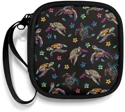 Turtle Flower Headphone Carrying Case Storage Bag Pouch for Bluetooth Wireless Headphones, Cords, Cable, Earbuds, Charger, USB Flash Driver, MP3 by Unknown