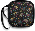 Turtle Flower Headphone Carrying Case Storage Bag Pouch for Bluetooth Wireless Headphones, Cords, Cable, Earbuds, Charger, USB Flash Driver, MP3 by Unknown