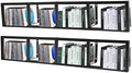 2Pcs Black Floating Shelves for Wall, Wall Mount 34 Inch Video Games CD DVD Organizer Media Storage Rack, Cube Storage Organizer Wall Shelf by KONGKUNI