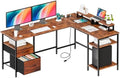 DUMOS 62 Inch L Shaped Computer Desk with Charging Station by DumosLifestyle