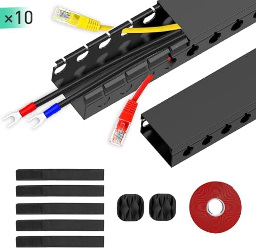 ENONCI Cable Raceway 154in Wire Covers Under Desk Cable Management 10-Pack - Image 2