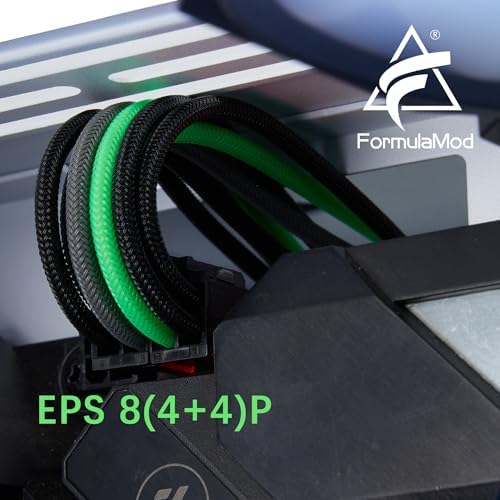 Formulamod Sleeve Extension Power Supply Cable Kit 18AWG ATX 24P+ EPS 8-P+PCI-E8-P with Combs for PSU to Motherboard/GPU Fm-NCK3 (Black Grey Green) - Image 6